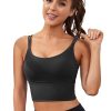 Sports Bras for Women High Support Longline Workout Tank Tops Built in Bra Strappy Yoga Padded Crop Top