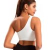 Smooth Sports Bras for Women One Shoulder Low Impact Asymmetrical Workout Tops Padded Yoga Bra