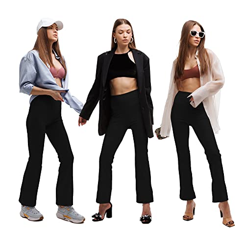 Flare Leggings for Women, High Waisted Yoga Pants with Pockets for Women Trousers