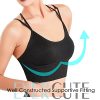 Cross Back Sport Bras Padded Strappy Criss Cross Cropped Bras for Yoga Workout Fitness Low Impact