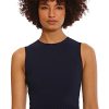 Women's Sleeveless Stretch Light Bubble Crepe Pleated Skirt Midi Dress