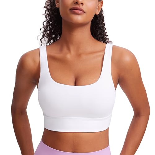 Butterluxe Womens U Back Sports Bra - Scoop Neck Padded Low Impact Yoga Clothes Workout Crop Top with Built in Pads