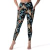 Giraffes and Butterfly Women's Yoga Pants Stretch Leggings with Pockets High Waist for Workout