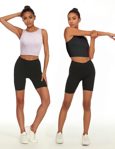 Sports Bras for Women, Supportive Longline High Neck Sports Bra Push Up Workout Built in Bra Crop Tank Tops