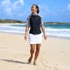 Women’s Aloha Short Sleeve Sun and Swim Shirt with UPF 50+ Sun Protection – Womens Short Sleeve Rash Guard