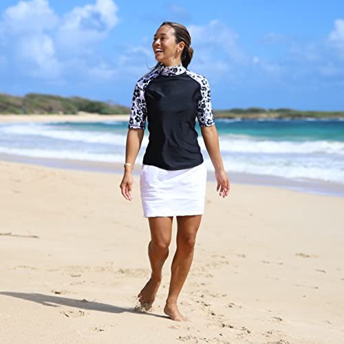 Women’s Aloha Short Sleeve Sun and Swim Shirt with UPF 50+ Sun Protection – Womens Short Sleeve Rash Guard
