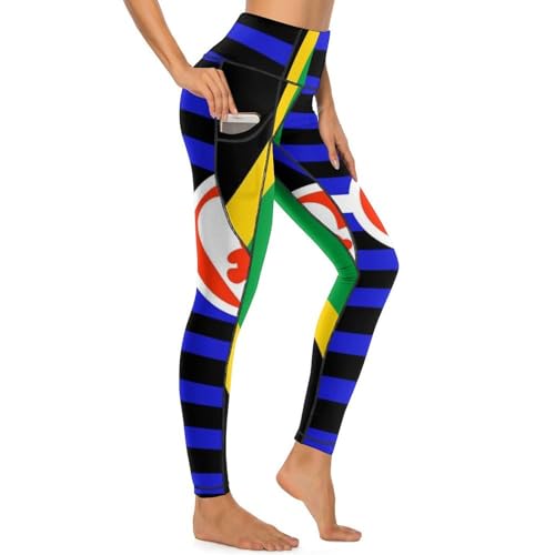 Jamaica DDLG Proud Flag Women's Yoga Pants Stretch Leggings with Pockets High Waist for Workout