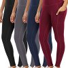 41k5d2okf1L.jpg 4 Pack Leggings with Pockets for Women,High Waist Tummy Control Workout Yoga Pants
