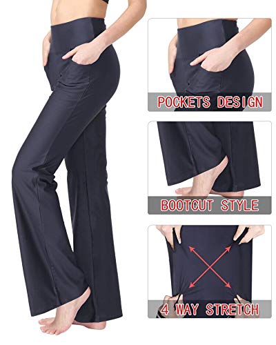 Women's Bootcut Yoga Pants with Pockets High Waist Bootleg Yoga Workout Pants for Women