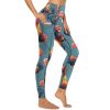 Roosters and Lollipops Women's Yoga Pants Stretch Leggings with Pockets High Waist for Workout