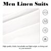 Retro Linen Men Suit Beach Wedding Suit Summer Slim Fit 3 Pieces Light Weight Linen Suit Jacket Vest Pant Tuxedo