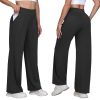Wide Leg Dress Pants Women Work Workout Athletic Yoga Sweatpants with Pockets Stretch Loose Casual Lounge Trousers