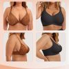 Bras for Women No Underwire Wireless Support Bra Underarm-Smoothing Seamless Push Up Full Coverage T-Shirt Sports Bra
