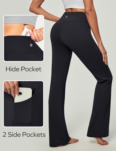 Bootcut Yoga Pants with Pockets for Women Wide Leg Pants Woman High Waisted Stretchy Work Pants for Yoga Workout