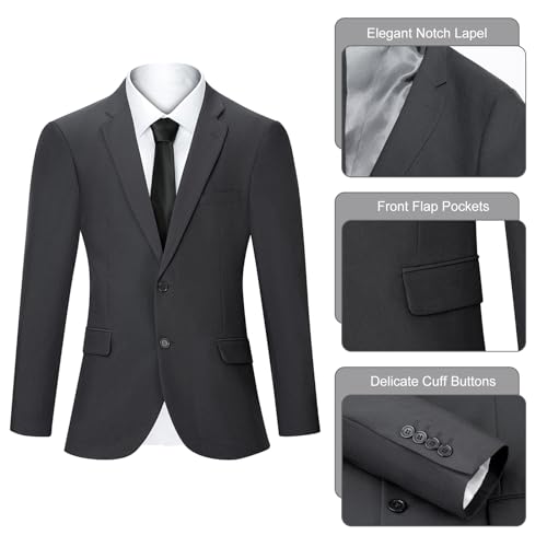 2 Piece Men's Suit Slim Fit Suits for Men, Two Button Blazer Dress Business Wedding Party Jacket & Pants