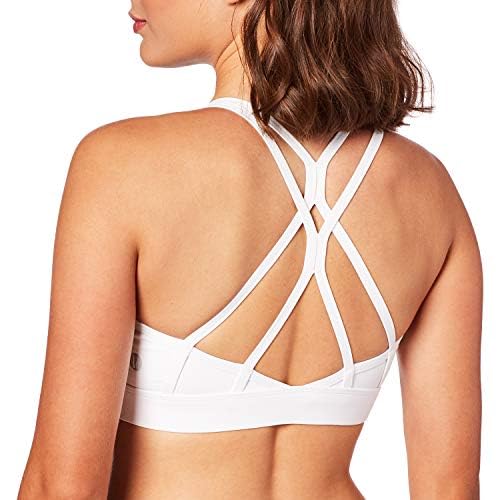 Strappy Sports Bra for Women Sexy Crisscross Back Light Support Yoga Bra with Removable Cups