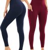41naPMZ2OAL.jpg 4 Pack Leggings with Pockets for Women,High Waist Tummy Control Workout Yoga Pants