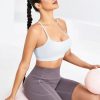 Y-Back Sports Bras for Women, Medium Impact Wirefree Padded Bra Workout Crop Top Longline Sports Bra Push up