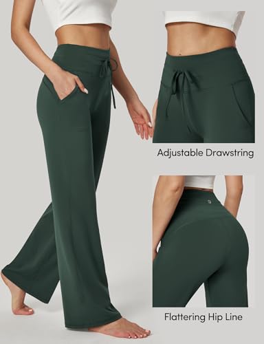 Wide Leg Yoga Pants for Women Sweatpants with Pockets Yoga Pants Flare Lounge Pants Loose High Waist Comfy Workout Dance