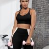 Sports Bra for Women Strappy Medium Support Push Up Padded Sports Bra for Running Workout Bra Yoga Bra