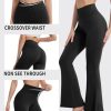 Black Flare Yoga Pants for Women, Crossover Soft Bootcut Leggings