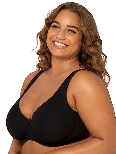 Fit For Me By  Women's Plus Size Cotton Unlined Underwire Bra-Pinch-Free Straps - Side and Back Smoothing