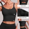 Sports Bras for Women High Support Longline Workout Tank Tops Built in Bra Strappy Yoga Padded Crop Top