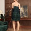 Women's 1920s Flapper Dress Sequin Roaring 20s Great Gatsby Party Tiered Fringe Ballroom Dress