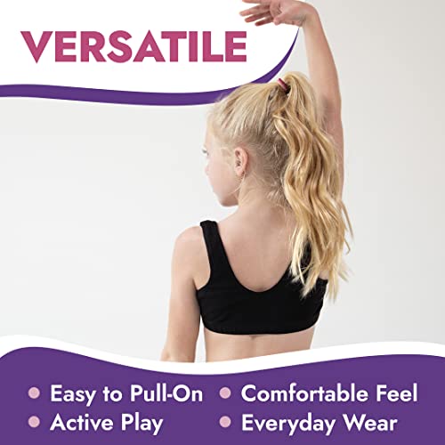 Girls and Teens Racerback Active Sports Bra, Breathable, Lightweight, Multipacks