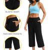 41weu8Sb1aL.jpg Wide Leg Capri Pants for Women Loose Yoga Pants Drawstring Comfy Lounge Sweatpants with Pockets