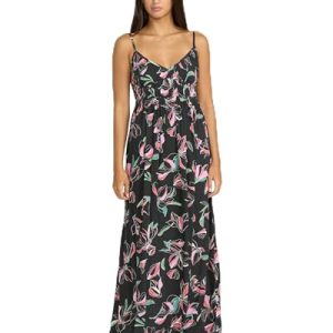Women's Dream in Bloom Crinkly Viscose Maxi Dress – Adjustable Straps for Effortless Summer Style