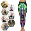 510t2PyWv8L.jpg Evil God Glowing Women's Yoga Pants Stretch Leggings with Pockets High Waist for Workout