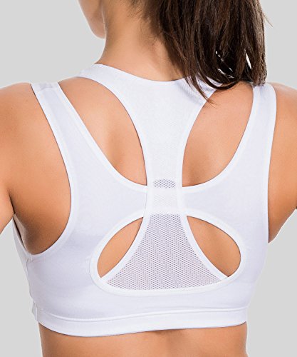 Sports Bras for Women High Support Mesh Full Coverage Racerback Wireless No Bounce Running Bras