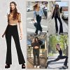 Flare Leggings for Women - High Waist Crossover Yoga Pants Tummy Control Bootcut Bell Bottom Jazz Lounge Leggings