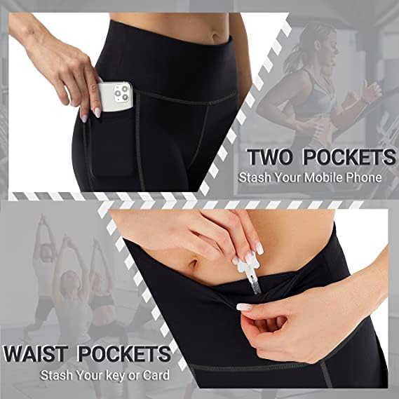51BDX4KDYqL.jpg 4 Pack Yoga Leggings with Pockets for Women - High Waist Tummy Control Pants for Workout