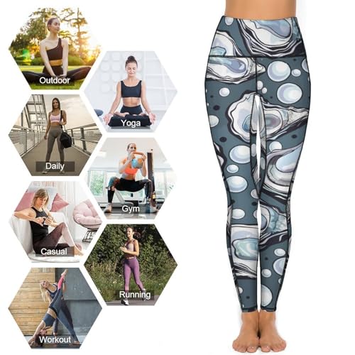 51Bp78VPFL.jpg Oyster Women's Yoga Pants Stretch Leggings with Pockets High Waist for Workout
