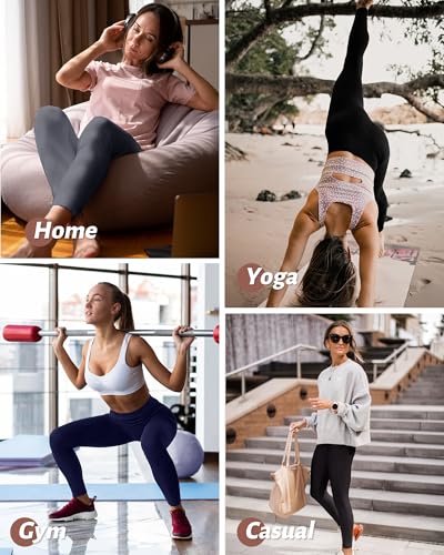 51EA3cXYmGL.jpg 4 Pack Leggings for Women with Pockets- High Waisted Tummy Control for Workout Running Capri Yoga Pants