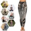 Portrait of Zebra Women's Yoga Pants Stretch Leggings with Pockets High Waist for Workout