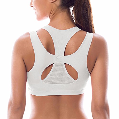 Sports Bras for Women High Support Mesh Full Coverage Racerback Wireless No Bounce Running Bras
