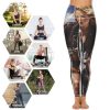 Pin Up Woman on Motorcycle Women's Yoga Pants Stretch Leggings with Pockets High Waist for Workout
