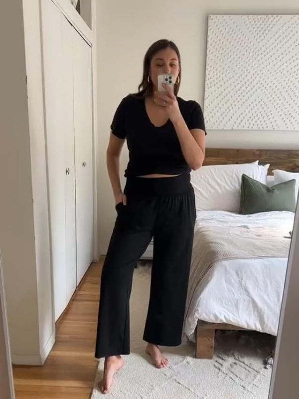 Women's Casual Loose Wide Leg Cozy Pants Yoga Sweatpants Comfy High Waisted Sports Athletic Lounge Pants with Pockets