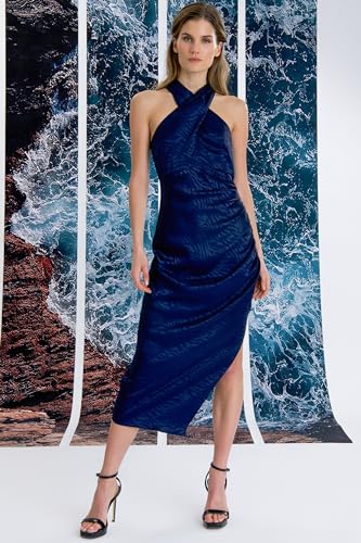 Halter High Neck Midi Empire Waist Cocktail Dresses for Women