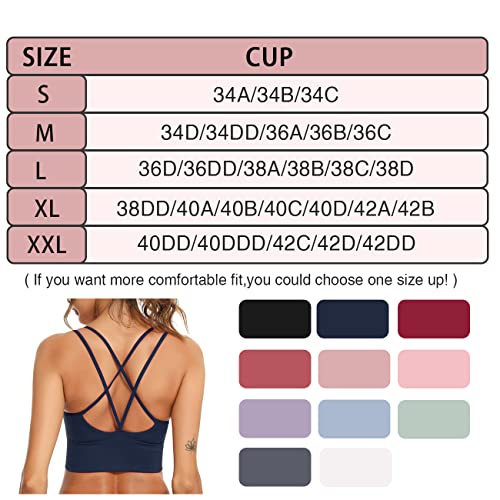3 Pack Strappy Sports Bra for Women Sexy Crisscross for Yoga Running Athletic Gym Workout Fitness Tank Tops
