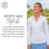 Long Sleeve Sport Top, Breathable, UPF 50+,Quarter Zip, Nylon/Spandex