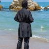 Islamic Long Sleeve Swimsuits for Women Modest Muslim 4 PCS | Full Cover Rash Guard Burkini | Arabic Swimwear