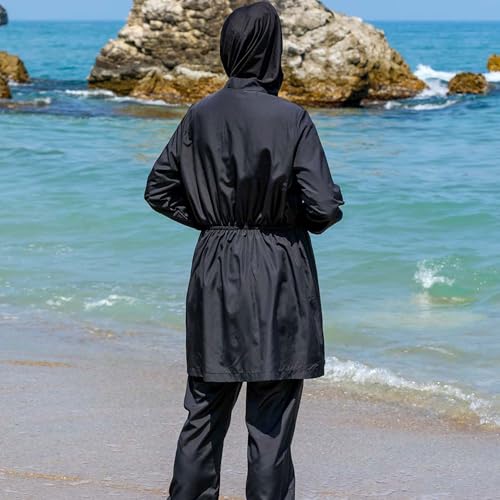 Islamic Long Sleeve Swimsuits for Women Modest Muslim 4 PCS | Full Cover Rash Guard Burkini | Arabic Swimwear