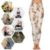Hoopoe Bird Watercolor Women's Yoga Pants Stretch Leggings with Pockets High Waist for Workout