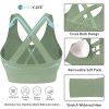 Sports Bra for Women Padded Medium Support Criss Cross Strappy Bras Seamless High Impact Yoga Exercise Athletic Bras