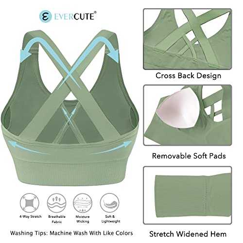Sports Bra for Women Padded Medium Support Criss Cross Strappy Bras Seamless High Impact Yoga Exercise Athletic Bras