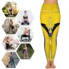 Wooden Barbados Flag Women's Yoga Pants Stretch Leggings with Pockets High Waist for Workout